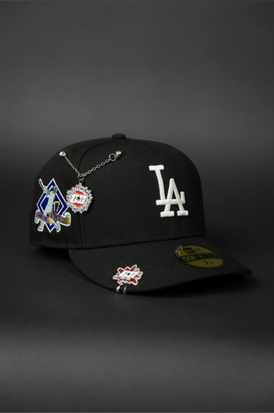 NEW ERA EXCLUSIVE 59FIFTY BLACK LOS ANGELES DODGERS W/ SHOHEI OHTANI 50-50 CLUB SIDE PATCH