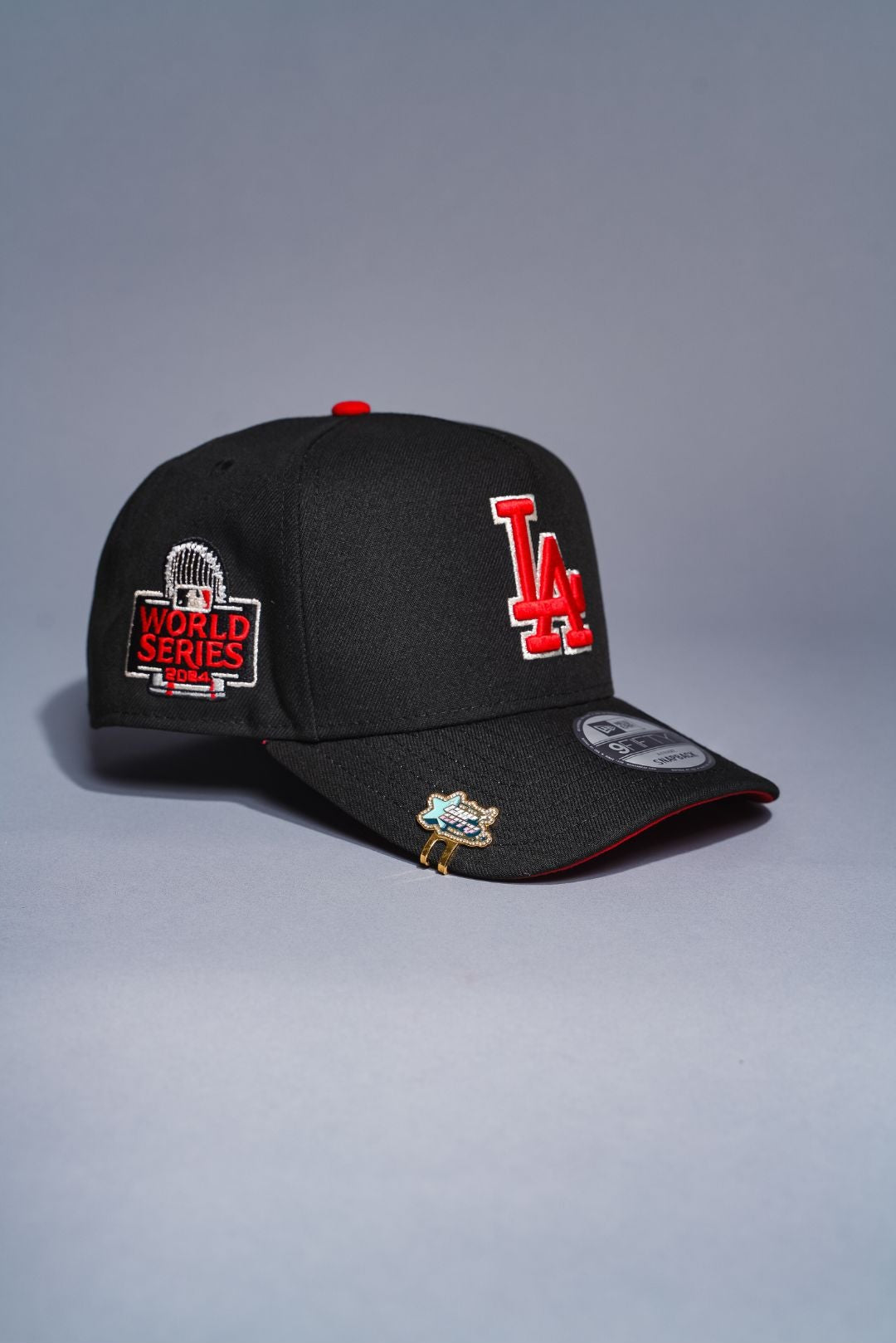 NEW ERA 9FIFTY A-FRAME BLACK LOS ANGELES DODGERS SNAPBACK W/ 2024 WORLD SERIES SIDE PATCH