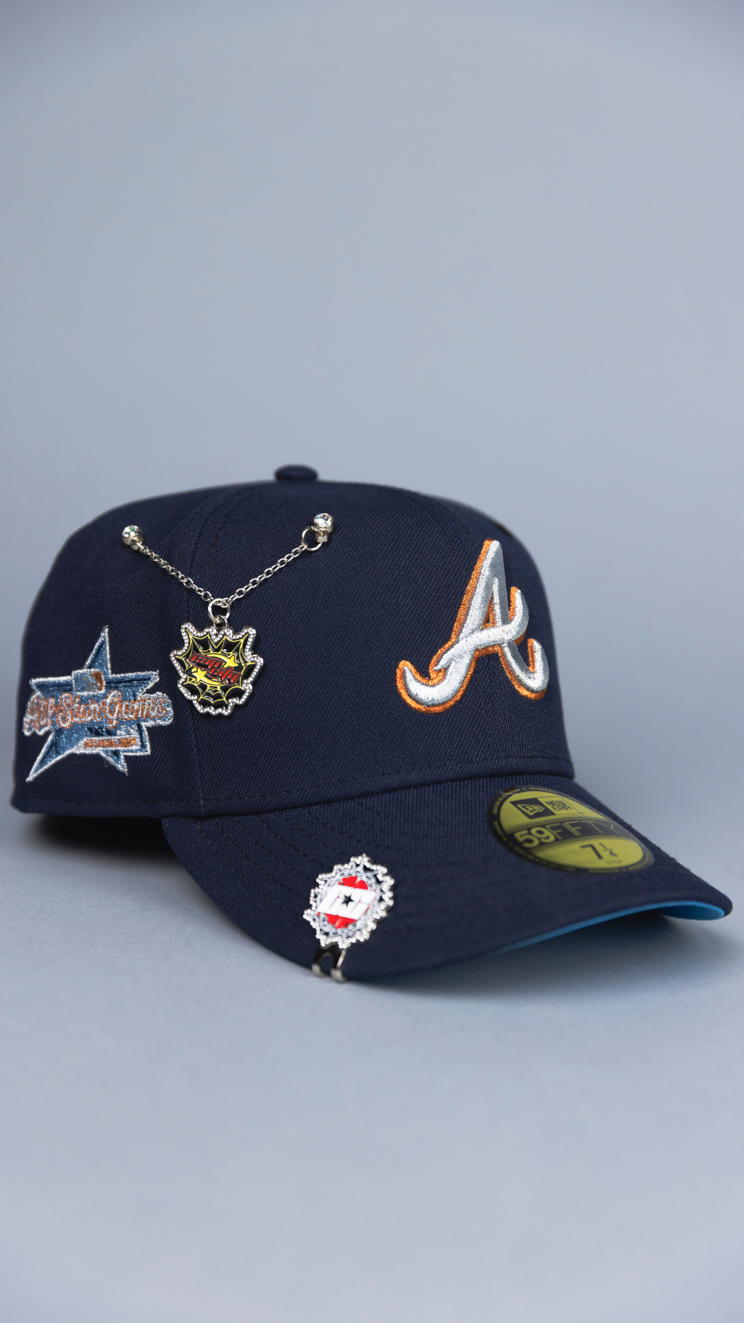 NEW ERA EXCLUSIVE 59FIFTY NAVY ATLANTA BRAVES W/ ALL STAR GAME SIDE PATCH