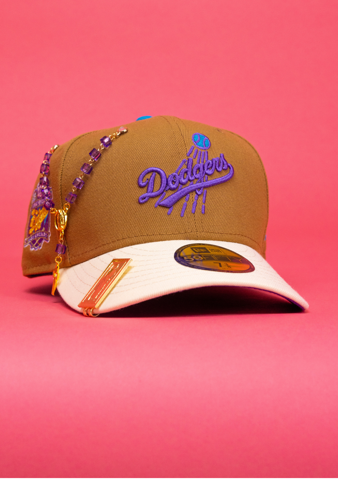 New Era Exclusive 59Fifty Khaki/Cream Los Angeles Dodgers W/ 40th Anniversary Side Patch
