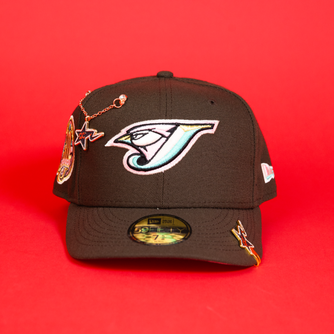 NEW ERA EXCLUSIVE 59FIFTY WALNUT TORONTO BLUEJAYS W/ 30TH SEASON SIDE PATCH