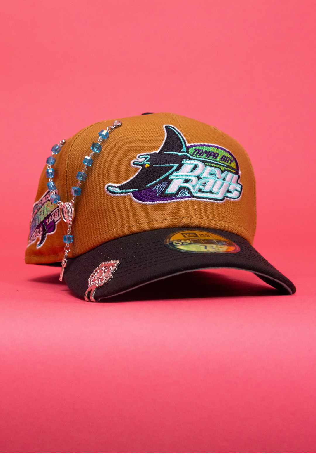 New Era Exclusive 59Fifty Bronze/Black Tampa Devilrays W/ 1998 Inaugural Season Side Patch