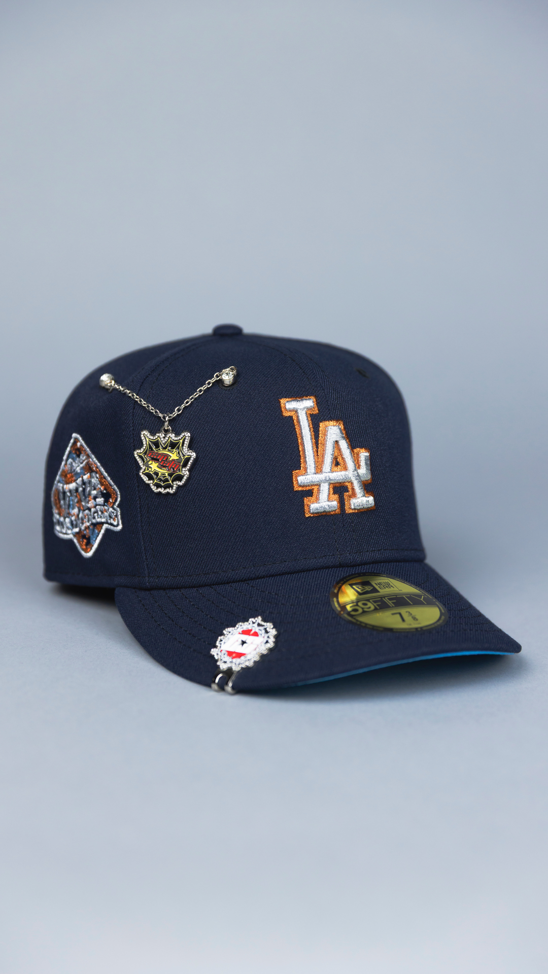 NEW ERA EXCLUSIVE 59FIFTY NAVY LOS ANGELES DODGERS W/ VIVA LOS DODGERS SIDE PATCH