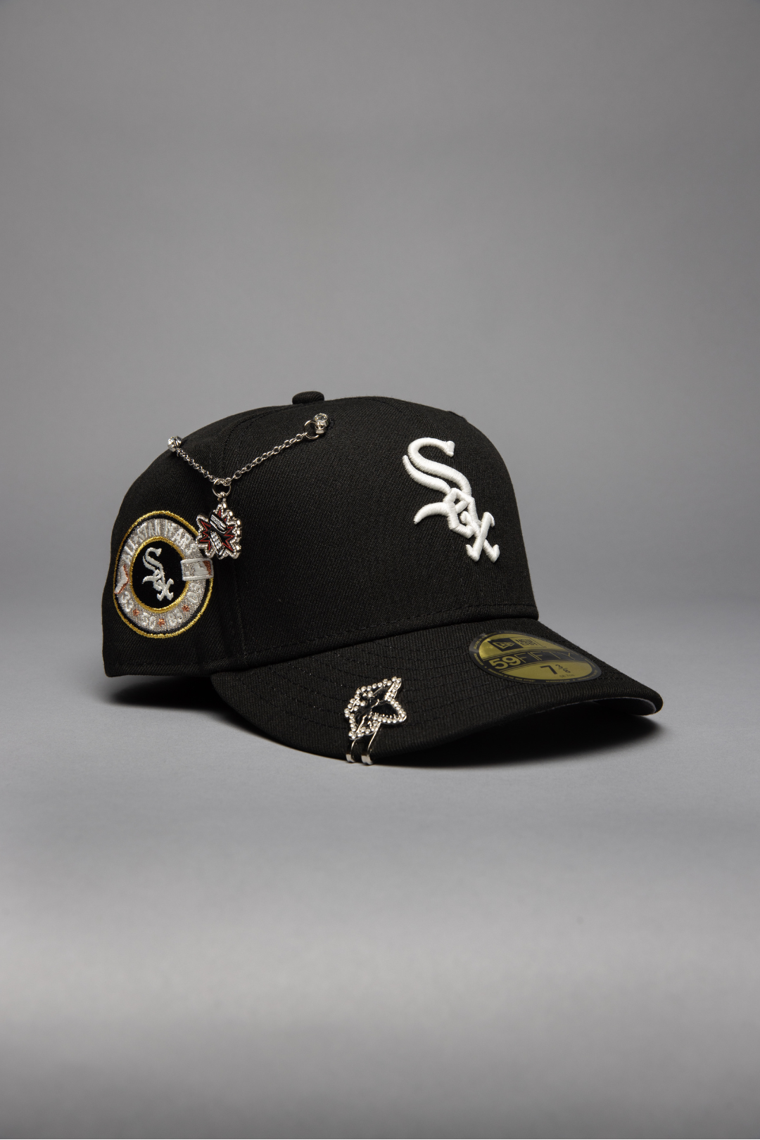 NEW ERA EXCLUSIVE 59FIFTY BLACK CHICAGO WHITE SOX W/ ALL STAR YEARS SIDE PATCH