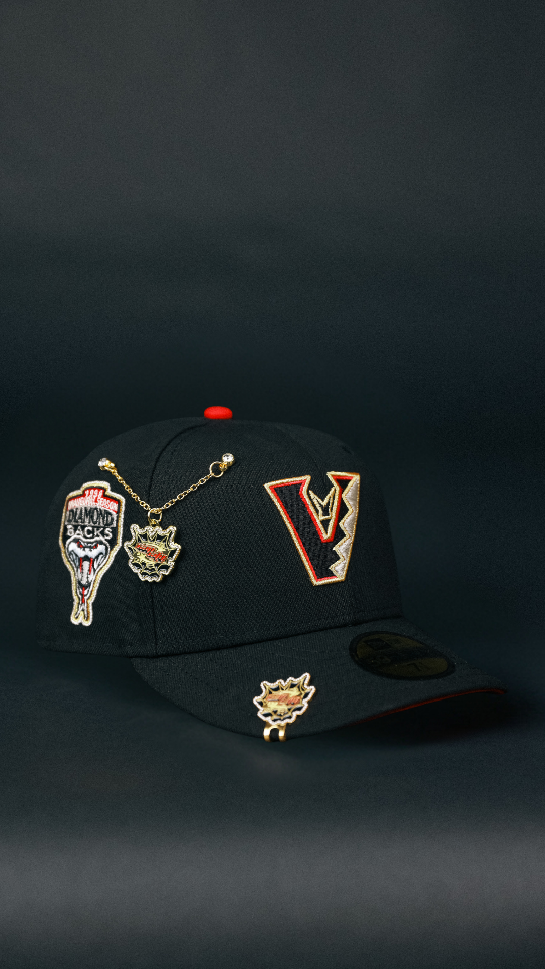 NEW ERA EXCLUSIVE 59FIFTY BLACK UPSIDE DOWN ARIZONA DIAMONDBACKS W/ 1998 INAUGURAL SEASON SIDE PATCH