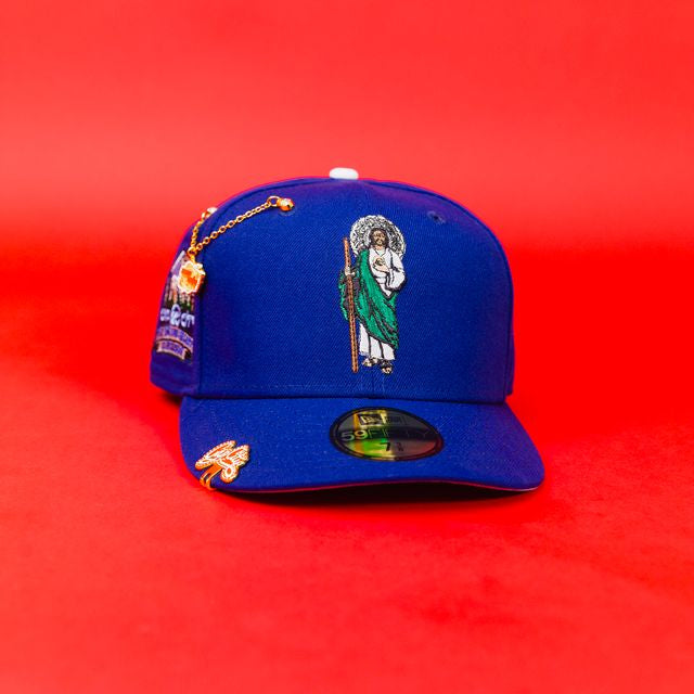 NEW ERA EXCLUSIVE 59FIFTY BLUE SAN JUDAS W/ "CAP CITY 15TH ANNIVERSARY" SIDE PATCH