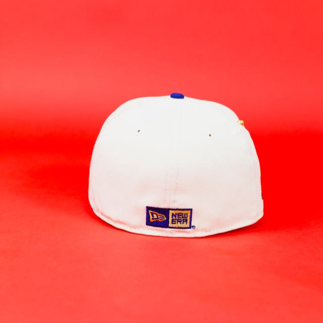 NEW ERA EXCLUSIVE 59FIFTY CHROME/ BLUE SAN JUDAS W/ "CAP CITY 15TH ANNIVERSARY" SIDE PATCH