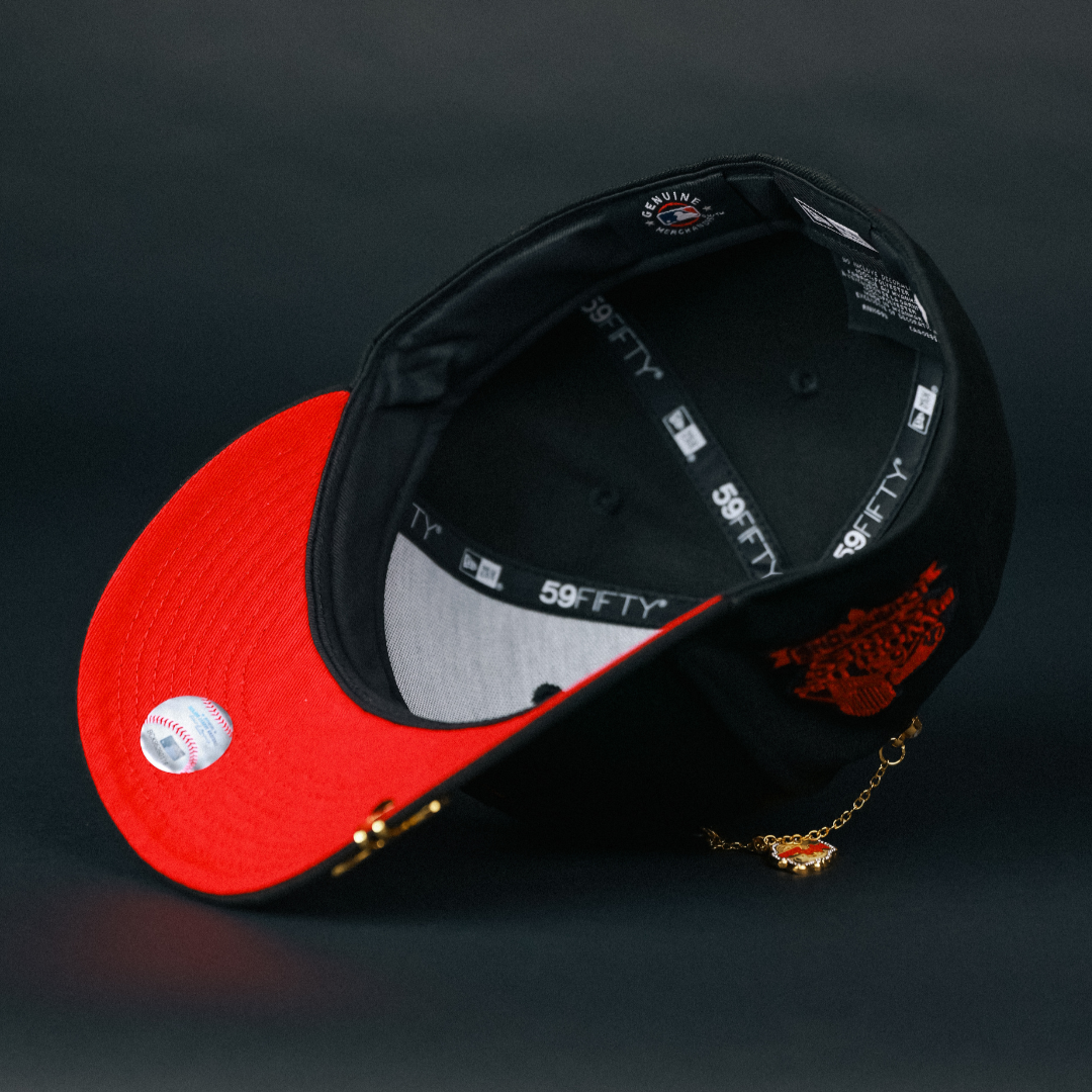 NEW ERA EXCLUSIVE 59FIFTY BLACKED OUT LOS ANGELES DODGERS W/ WORLD SERIES CHAMPIONS SIDE PATCH