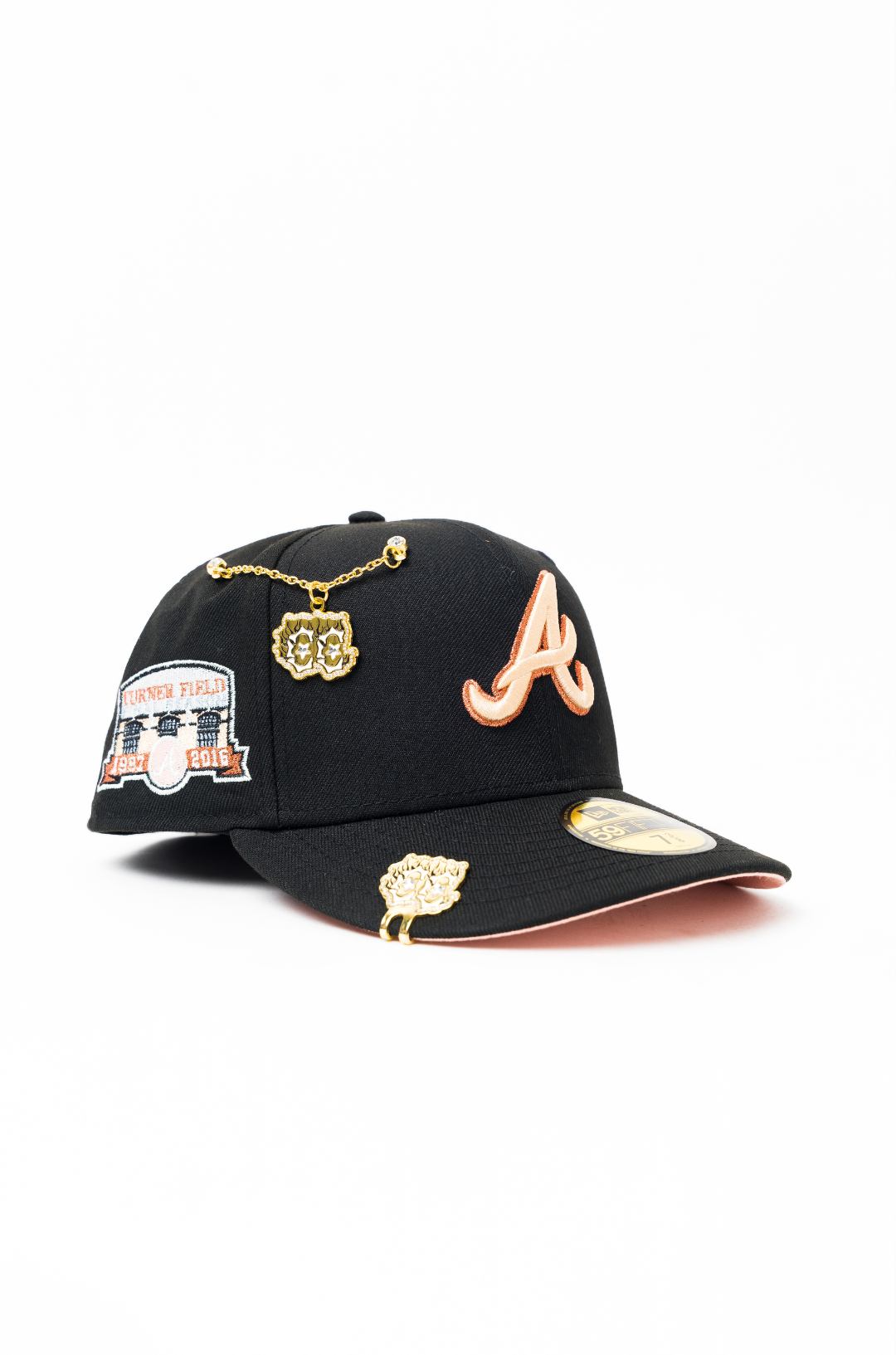 NEW ERA EXCLUSIVE 59FIFTY BLACK ATLANTA BRAVES W/ TURNER FIELD SIDE PATCH