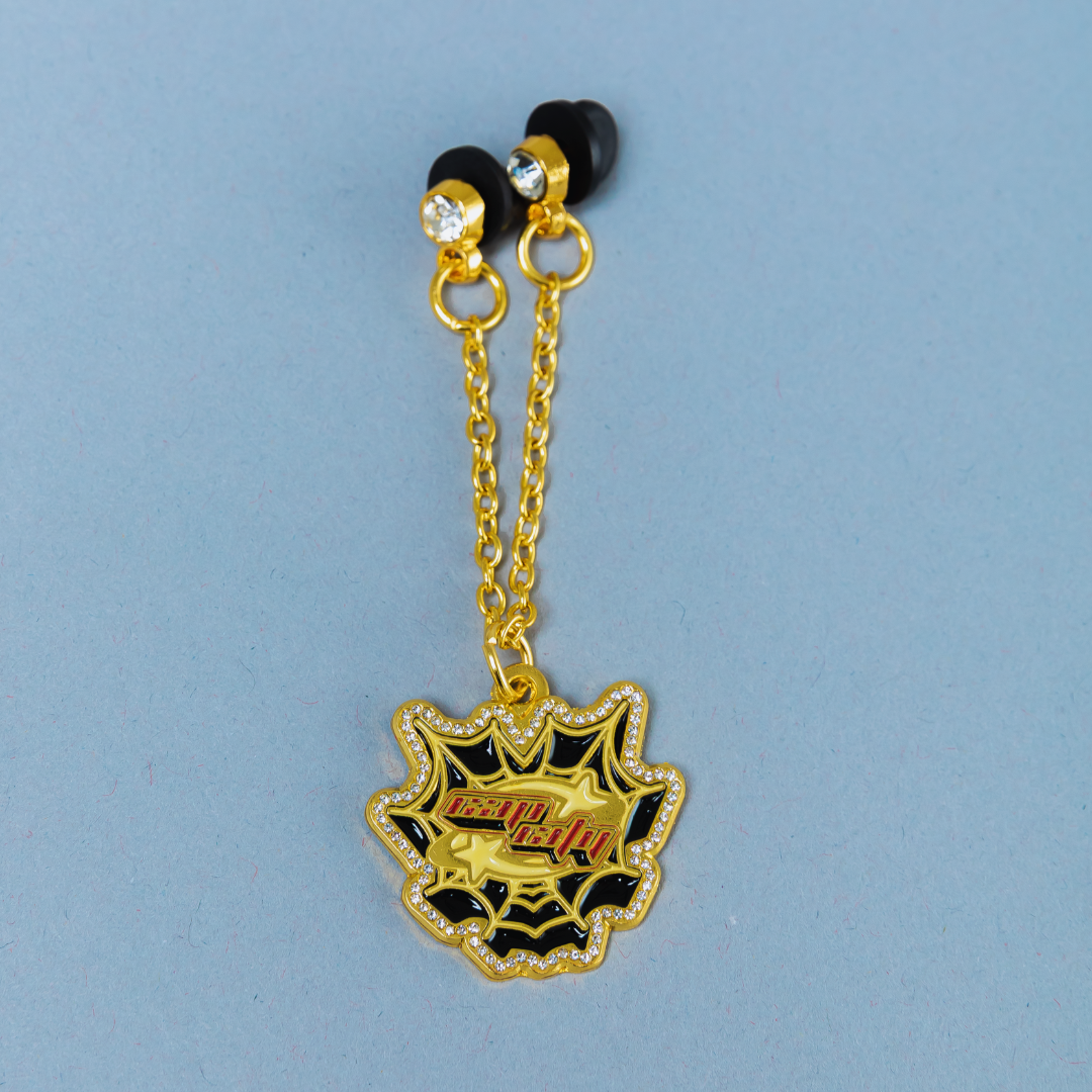 *NEW GOLD "CAP CITY" SPIDER WEB CHAIN W/ RHINESTONES VERY LIMITED