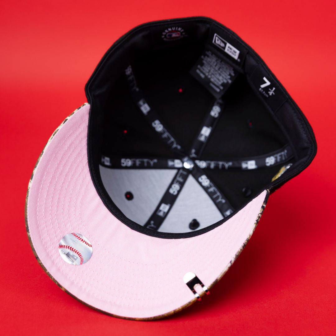 NEW ERA EXCLUSIVE 59FIFTY BLACK/ REALTREE LOS ANGELES DODGERS W/ JAPANESE PINK BLOSSOM + 'SHOHEI OHTANI" SIDE PATCH