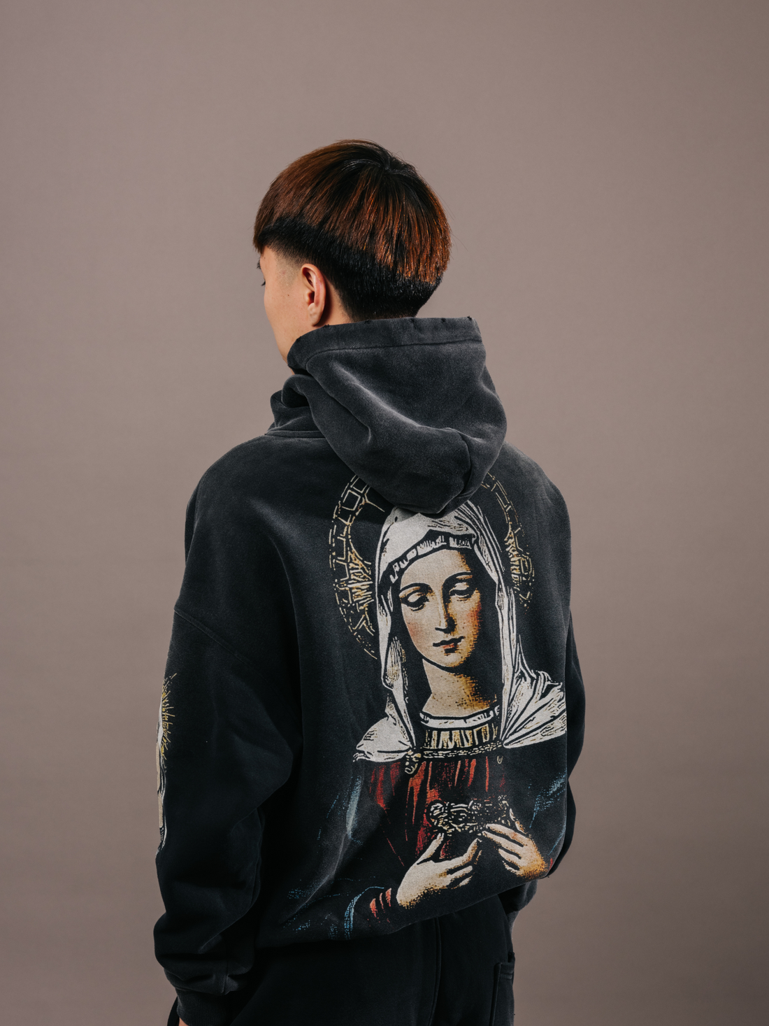 ワンピース andmary Mary logo hoodie dress black Mary logo hoodie dress