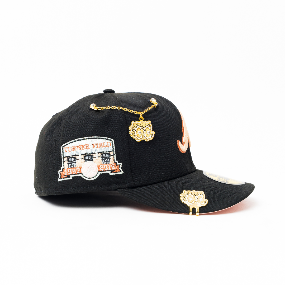 NEW ERA EXCLUSIVE 59FIFTY BLACK ATLANTA BRAVES W/ TURNER FIELD SIDE PATCH