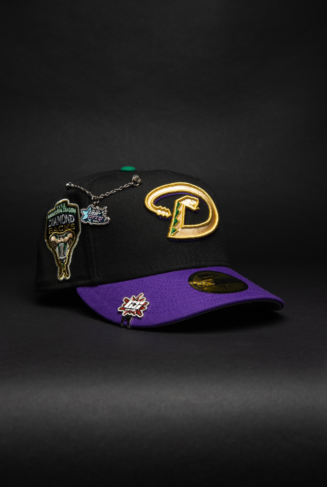 NEW ERA EXCLUSIVE 59FIFTY BLACK/ PURPLE ARIZONA DIAMONDBACKS W/ 1998 INAUGURAL SEASON SIDE PATCH