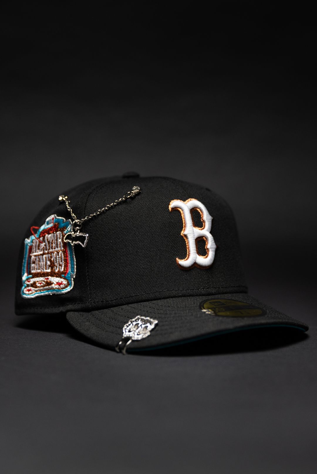NEW ERA EXCLUSIVE 59FIFTY BLACK BOSTON RED SOX W/ ALL STAR GAME SIDE PATCH