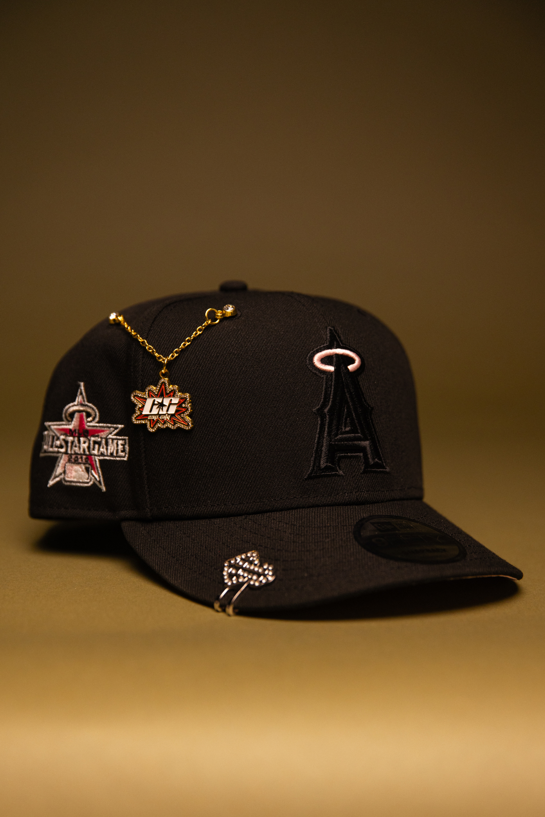 NEW ERA EXCLUSIVE 9FIFTY BLACKED OUT ANAHEIM ANGELS SNAPBACK W/ ALL STAR GAME SIDE PATCH