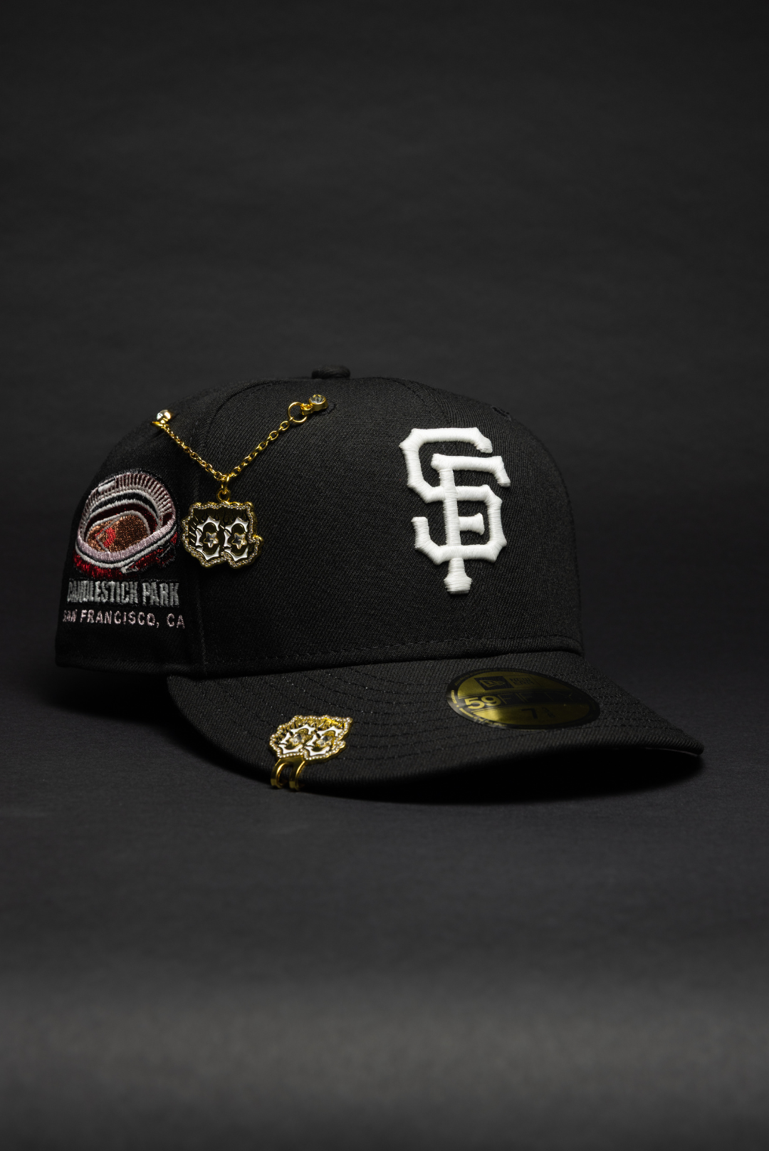 NEW ERA EXCLUSIVE 59FIFTY BLACK SAN FRANSICO GIANTS W/ CANDLESTICK PARK SIDE PATCH