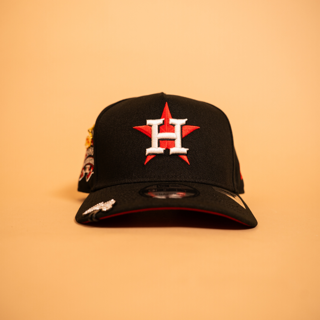 NEW ERA EXCLUSIVE 9FIFTY A-FRAME BLACK HOUSTON ASTROS SNAPBACK W/ 1986 ALL STAR GAME SIDE PATCH
