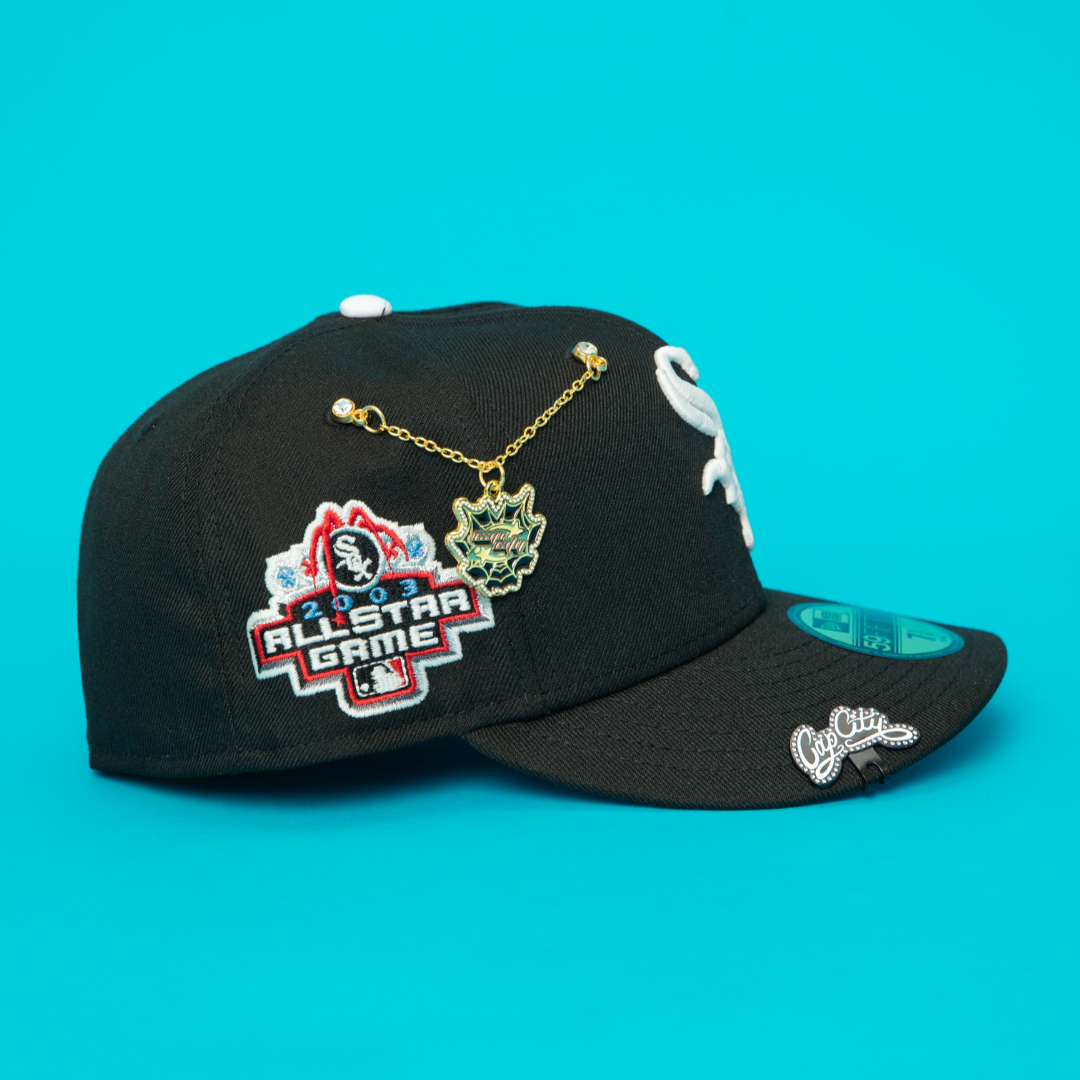 NEW ERA EXCLUSIVE 59FIFTY BLACK CHICAGO WHITE SOX W/ 2003 ALL STAR GAME SIDE PATCH