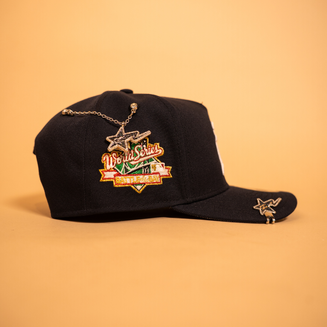 NEW ERA EXCLUSIVE 9FIFTY A-FRAME NAVY OAKLAND A'S W/ "BATTLE OF THE BAY" SIDE PATCH