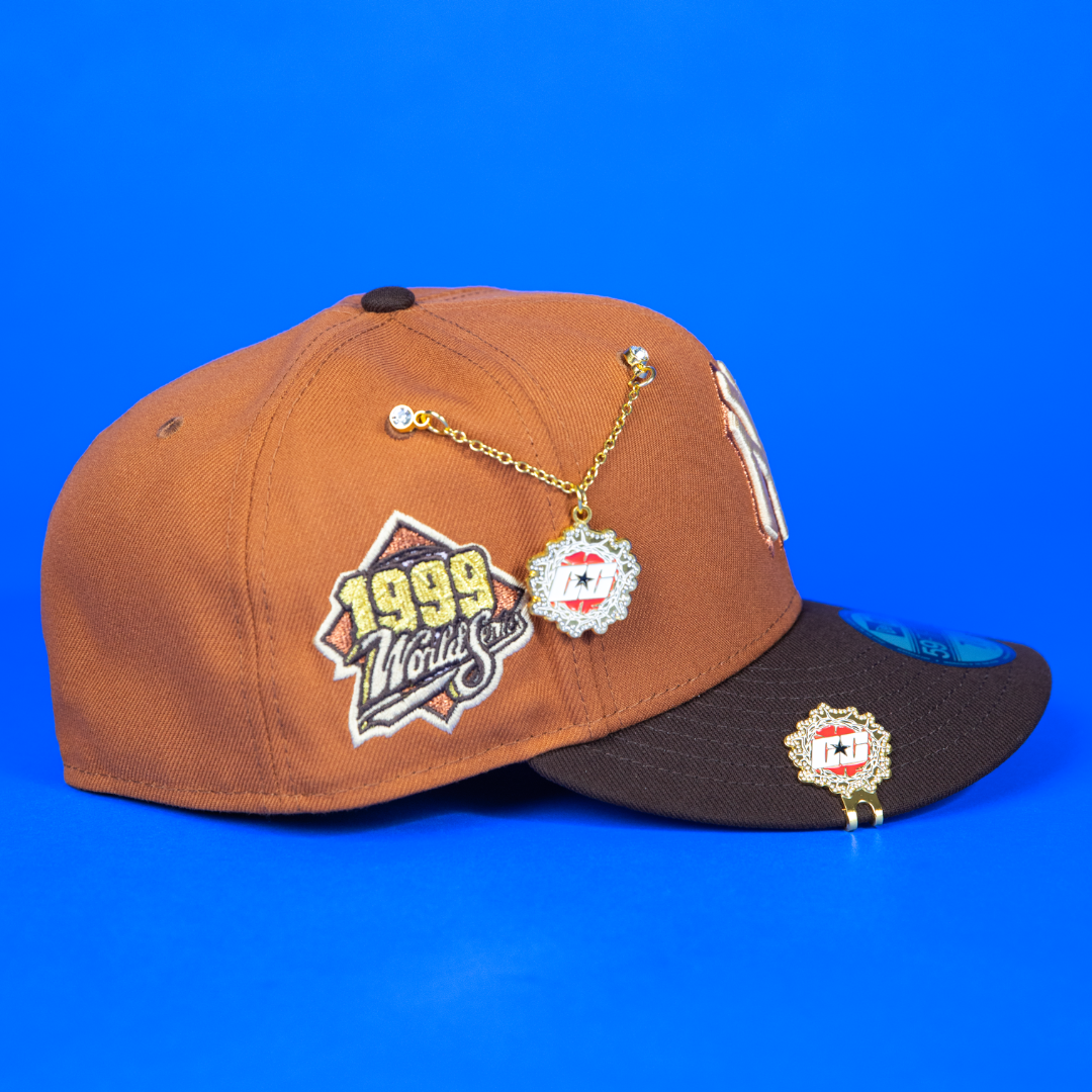 NEW ERA EXCLUSIVE 59FIFTY RUST/ WALNUT NEW YORK YANKEES W/ 1999 WORLD SERIES SIDE PATCH