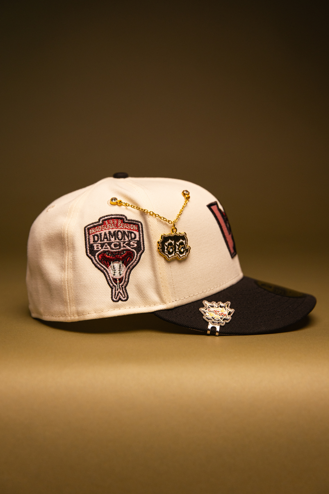 NEW ERA EXCLUSIVE 59FIFTY CHROME/BLACK UPSIDE DOWN ARIZONA DIAMONDBACKS W/ 1998 INAUGURAL SESON SIDE PATCH