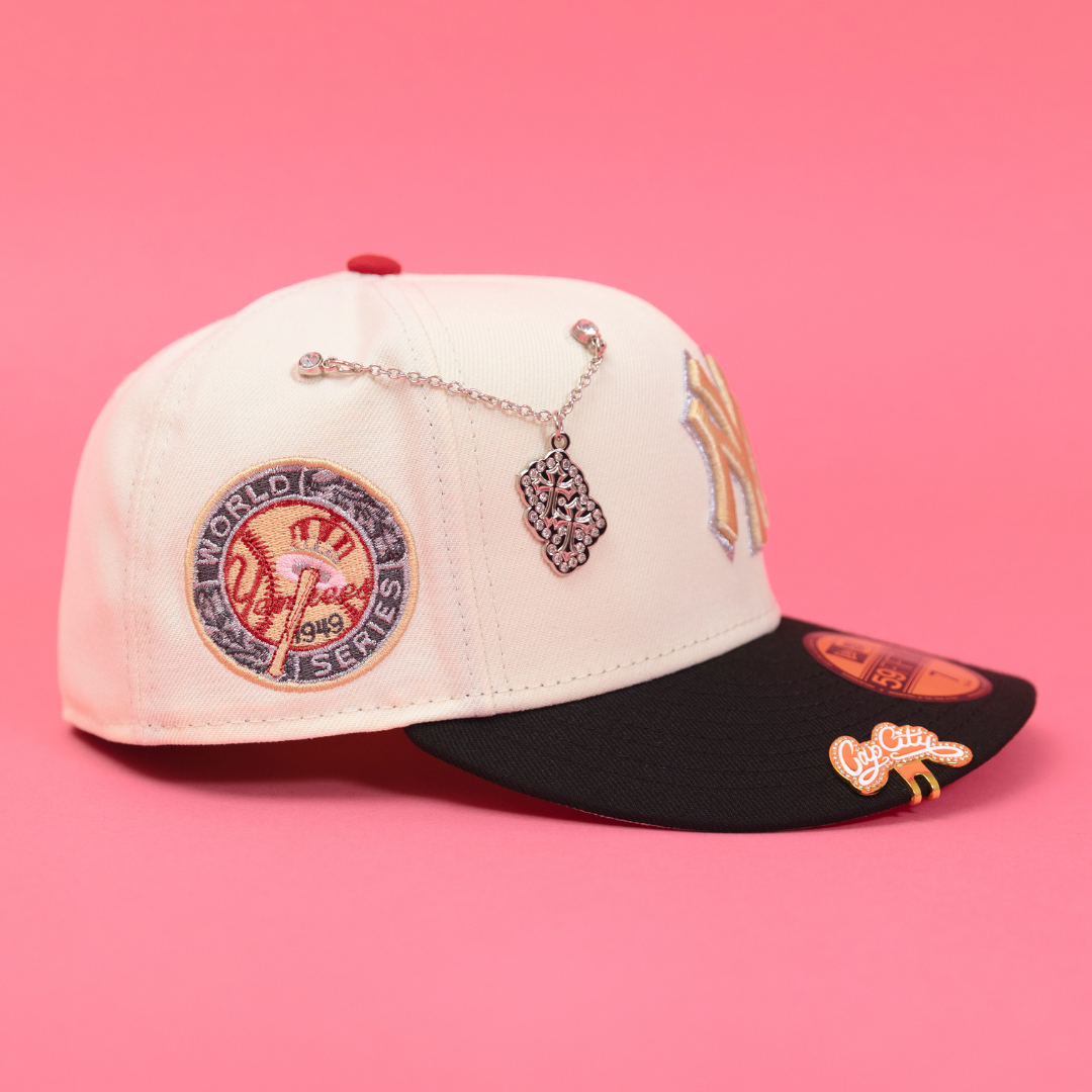 NEW ERA EXCLUSIVE 59FIFTY CHROME/BLACK NEW YORK YANKEES W/ 1949 WORLD SERIES SIDE PATCH