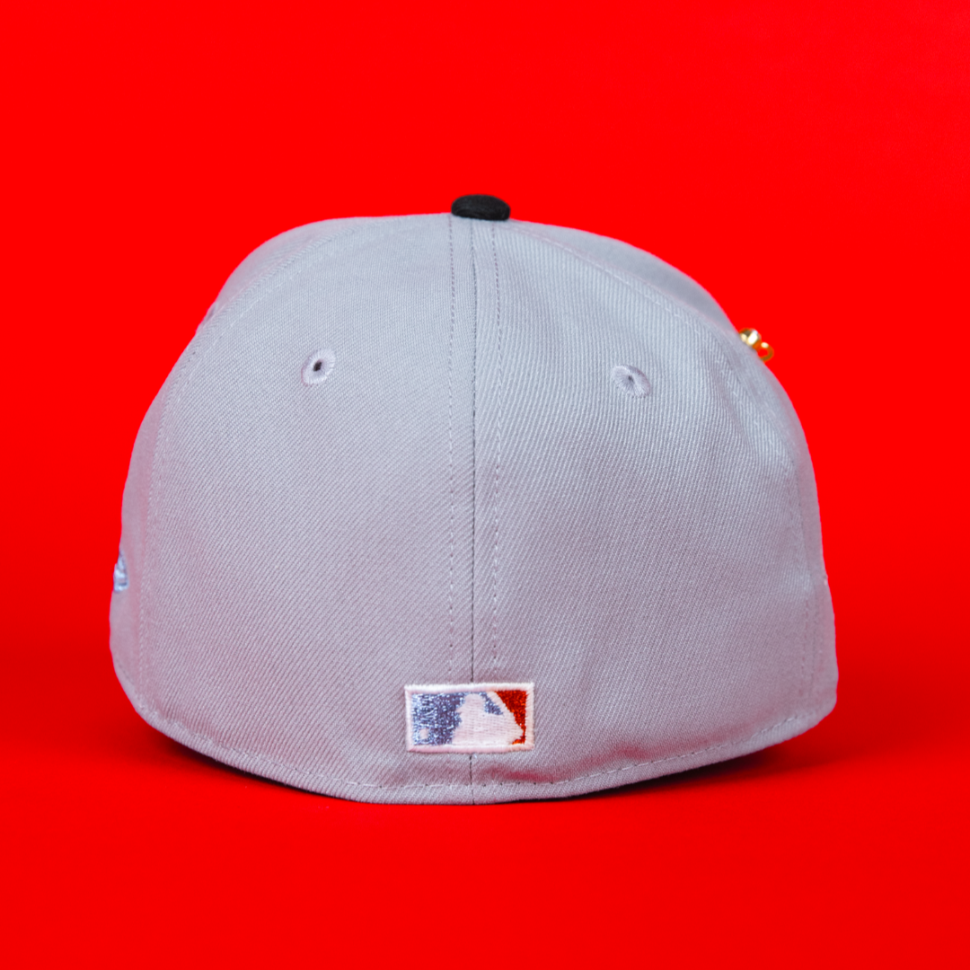 NEW ERA EXCLUSIVE 59FIFTY GREY/ BLACK HOUSTON ASTROS W/ 45TH ANNIVERSARY SIDE PATCH