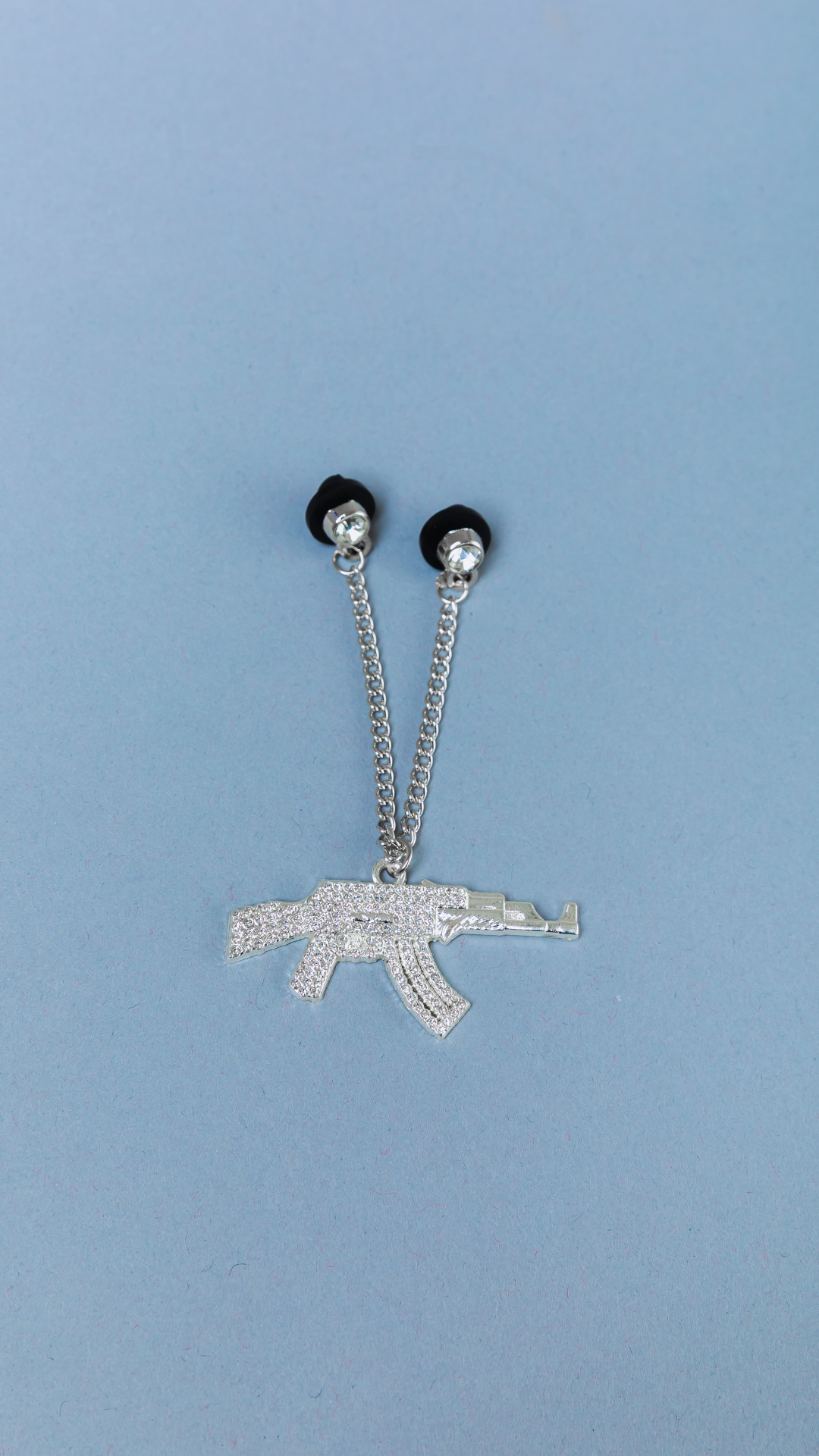 *NEW SILVER "AK-47" CHAIN W/ RHINESTONES VERY LIMITED