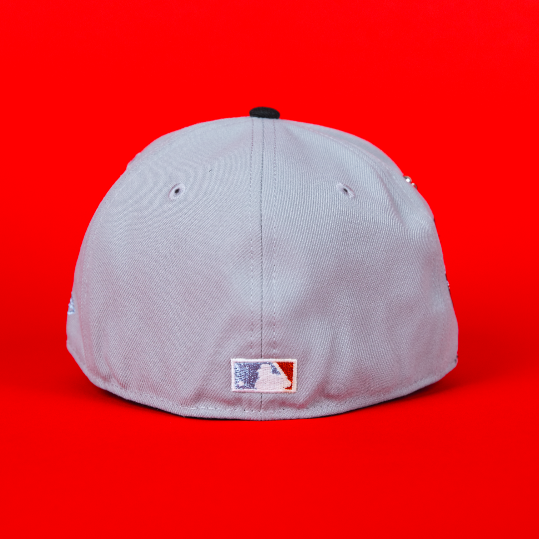 NEW ERA EXCLUSIVE 59FIFTY GREY/ BLACK TEXAS RANGERS W/ ALL STAR GAME SIDE PATCH
