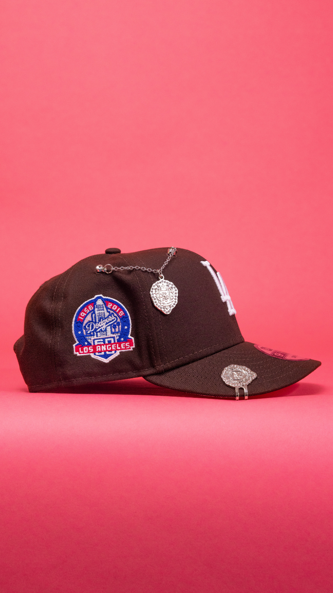 New Era Exclusive 9Fifty Dark Brown Los Angeles Dodgers Snapback W/ 60th Anniversary Side Patch