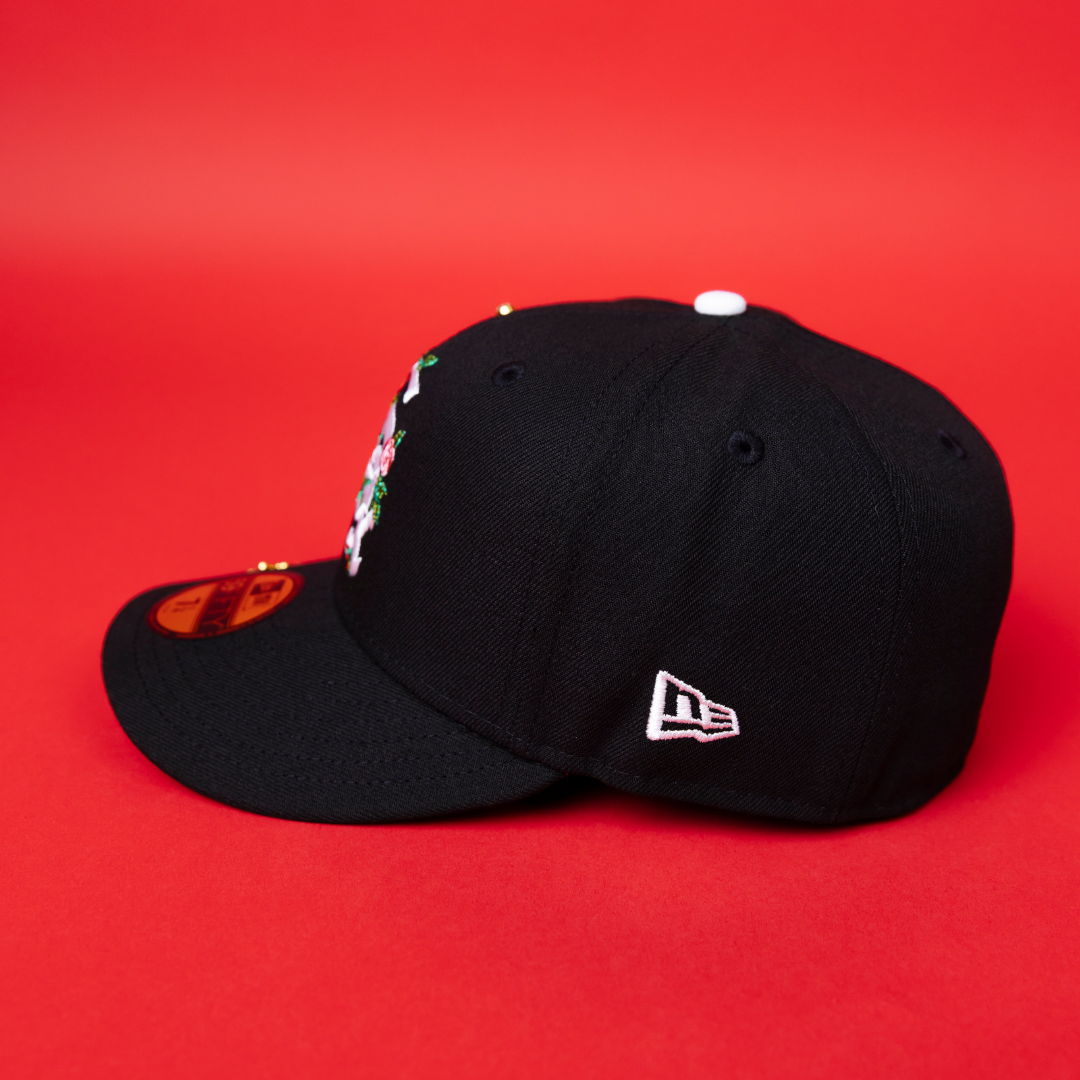 NEW ERA EXCLUSIVE 59FIFTY BLACK CHICAGO WHITE SOX W/ PINK ROSES + 1917 WORLD SERIES SIDE PATCH
