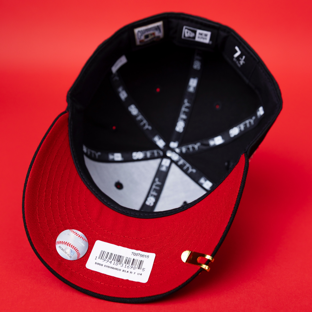 NEW ERA EXCLUSIVE 59FIFTY BLACK CHICAGO WHITE SOX W/ PINK ROSES + 1917 WORLD SERIES SIDE PATCH