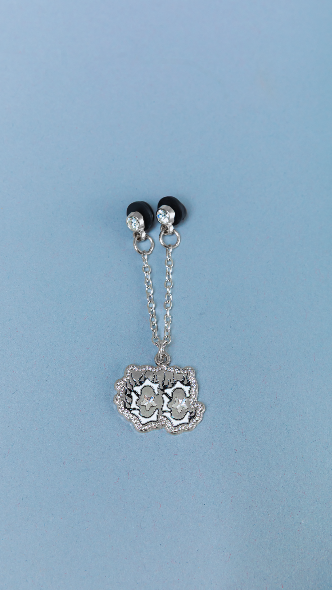 *NEW SILVER "CAP CITY" FLAME CHAIN W/ RHINESTONES VERY LIMITED