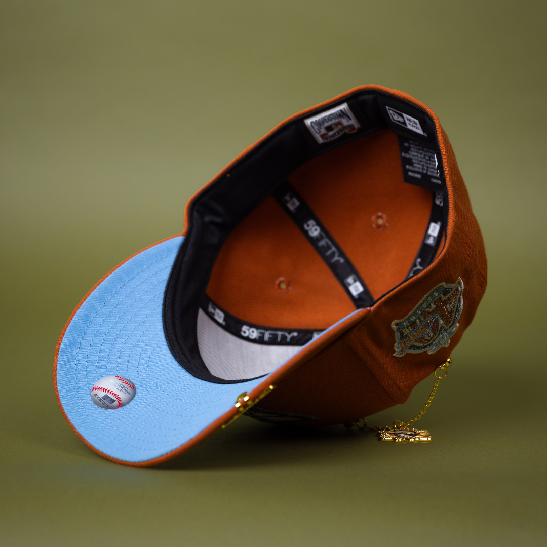 NEW ERA EXCLUSIVE 59FIFTY RUST ANAHEIM ANGELS W/ 40TH ANNNIVERSARY SIDE PATCH