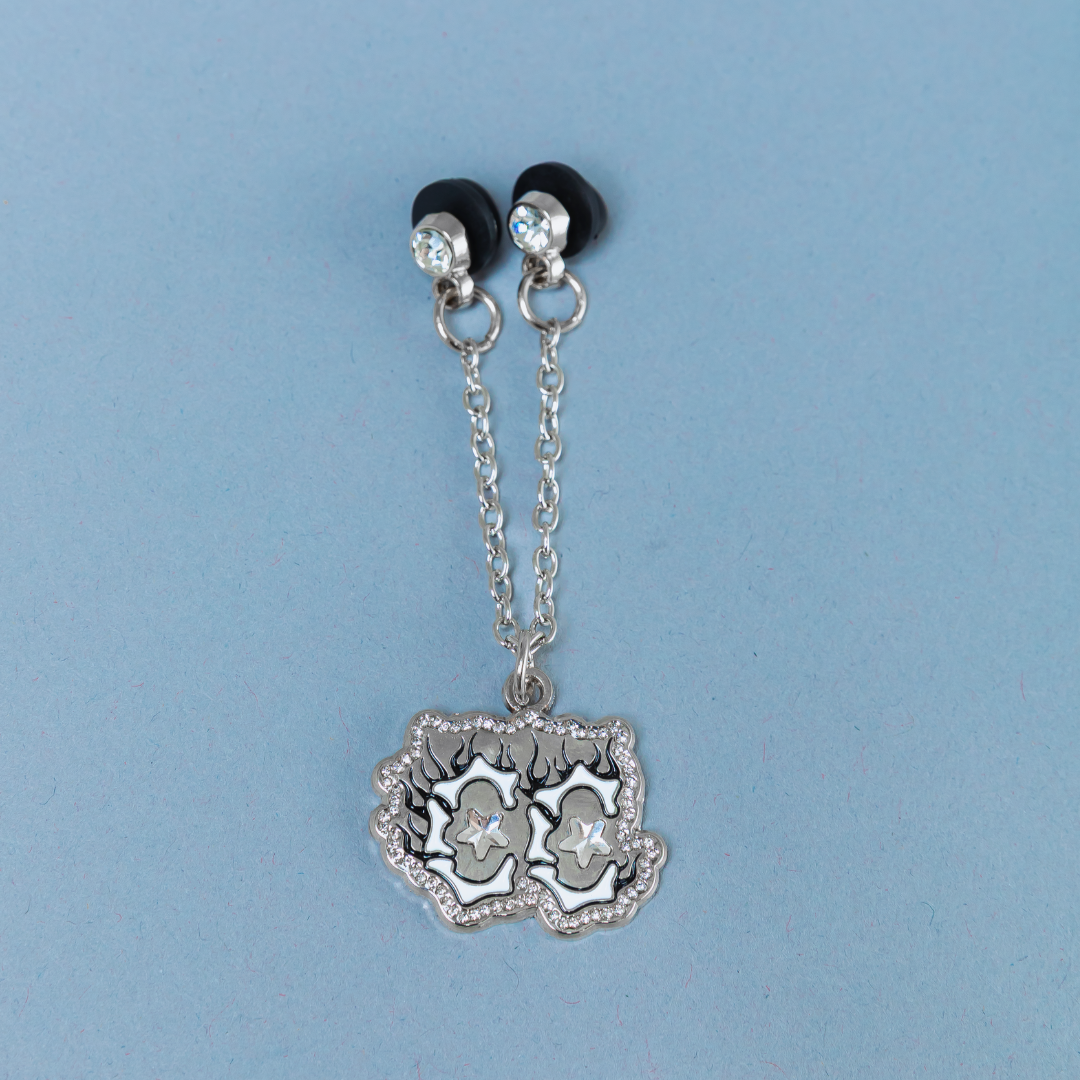 *NEW SILVER "CAP CITY" FLAME CHAIN W/ RHINESTONES VERY LIMITED