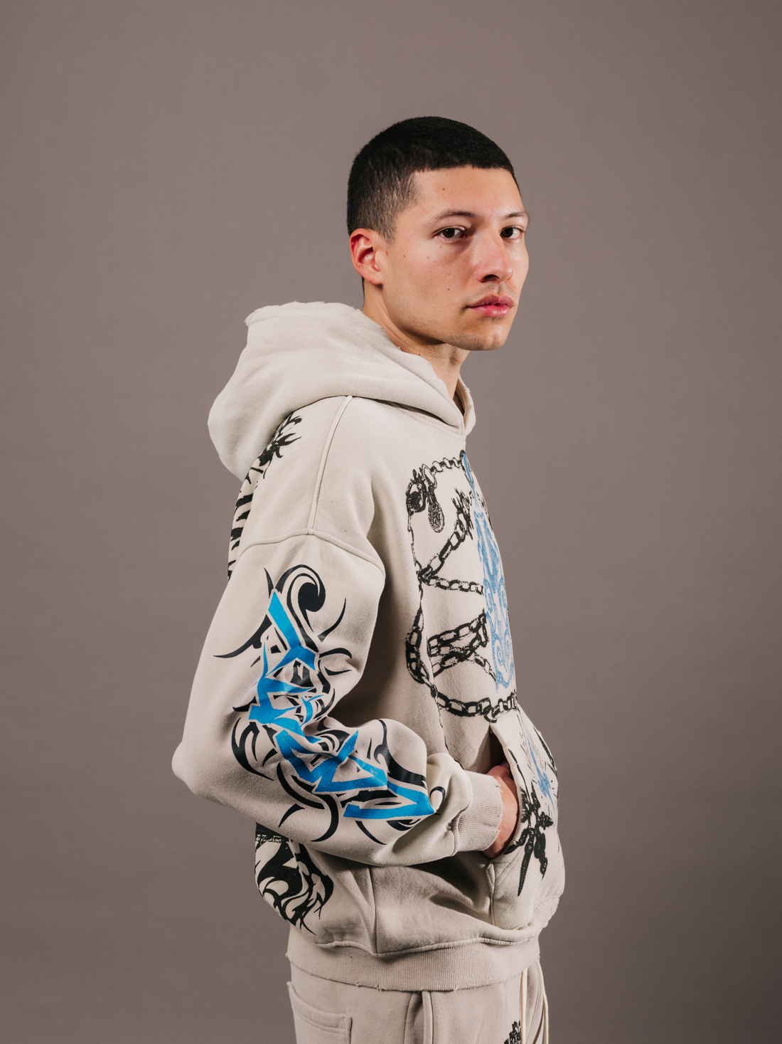 EXCLUSIVE CLUB x RANCHO HUMILDE GRAY HOODIE