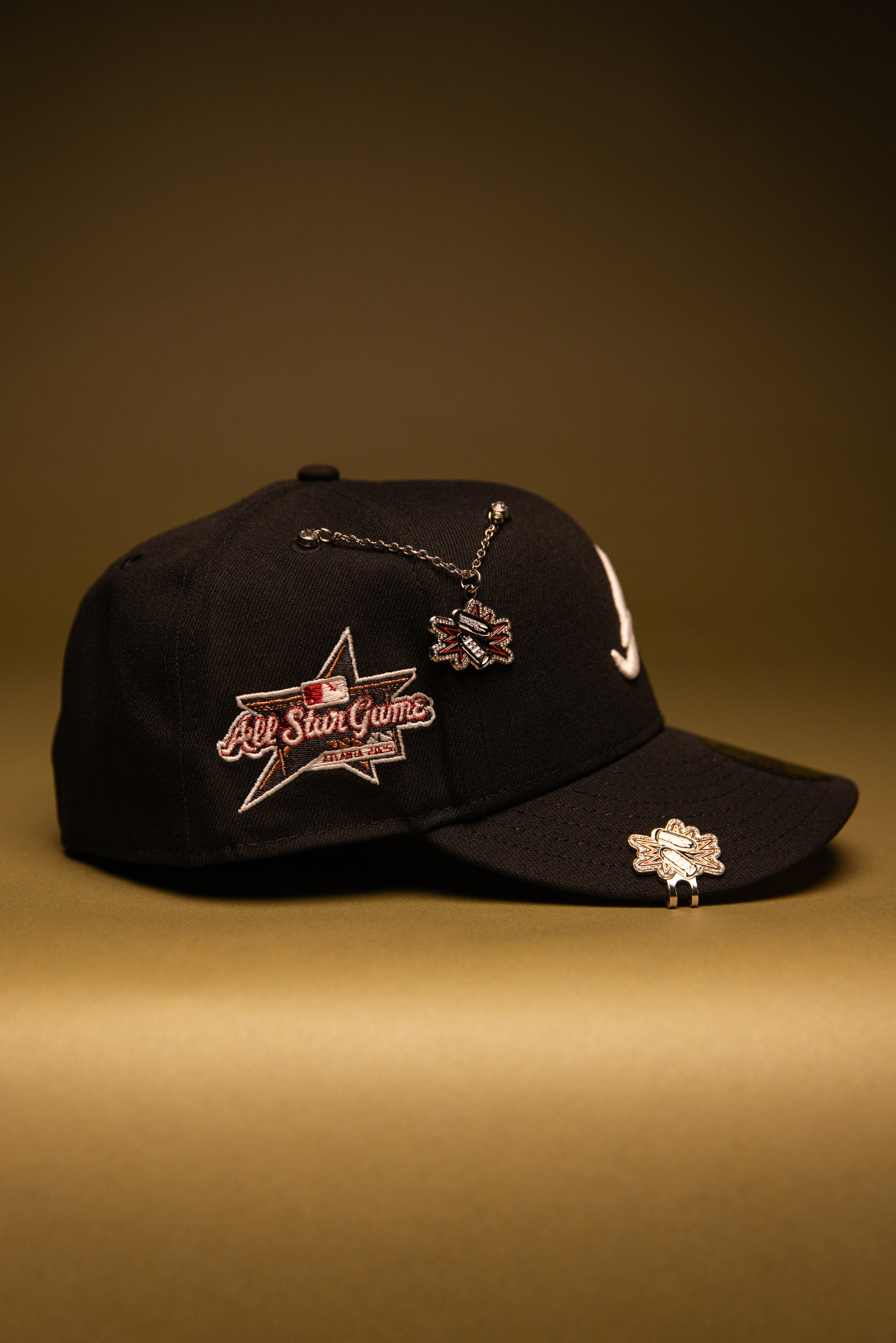 NEW ERA EXCLUSIVE 59FIFTY BLACK ATLANTA BRAVES W/ ALL STAR GAME SIDE PATCH