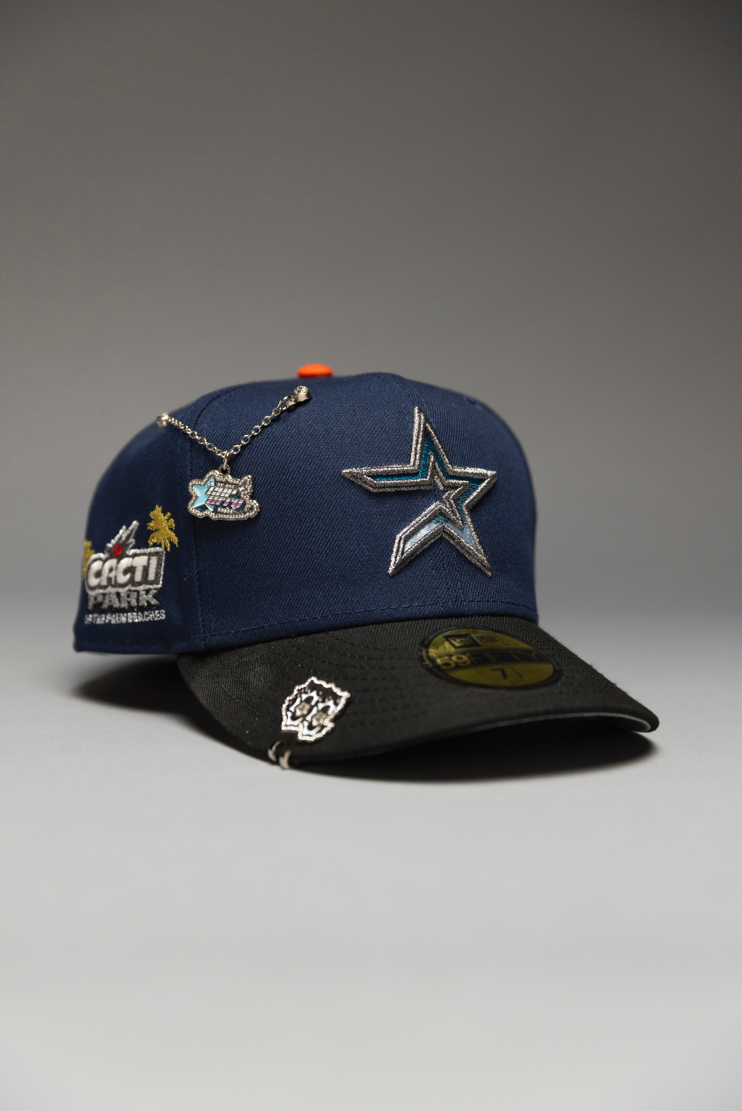 NEW ERA EXCLUSIVE 59FIFTY NAVY/BLACK HOUSTON ASTROS W/ CACTI PARK SIDE PATCH