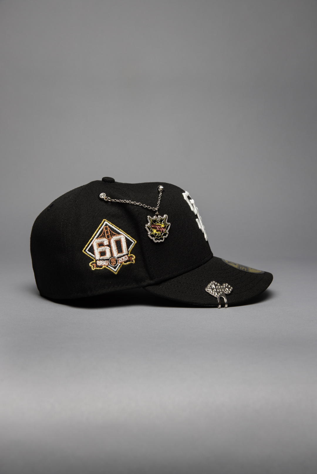 NEW ERA EXCLUSIVE 59FIFTY BLACK SAN FRANCISCO GIANTS W/ 60TH ANNIVERSARY SIDE PATCH