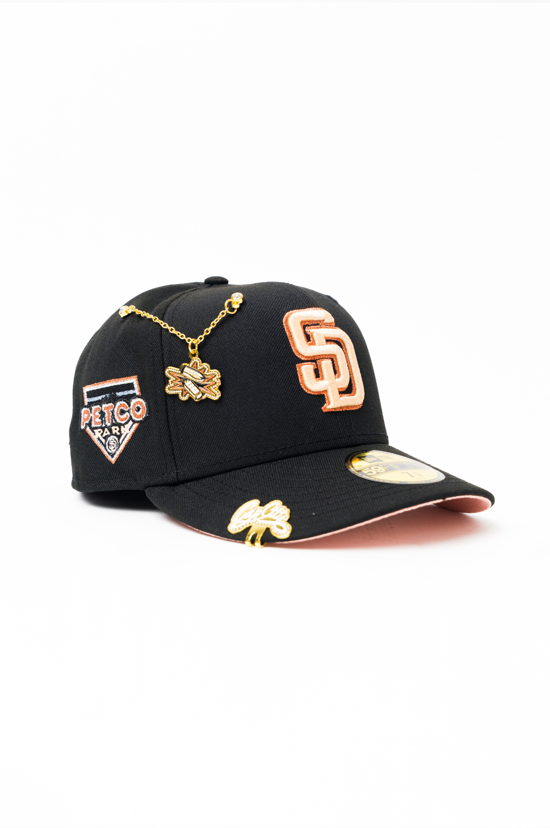 NEW ERA EXCLUSIVE 59FIFTY BLACK SAN DIEGO PADRES W/ PETCO PARK SIDE PATCH