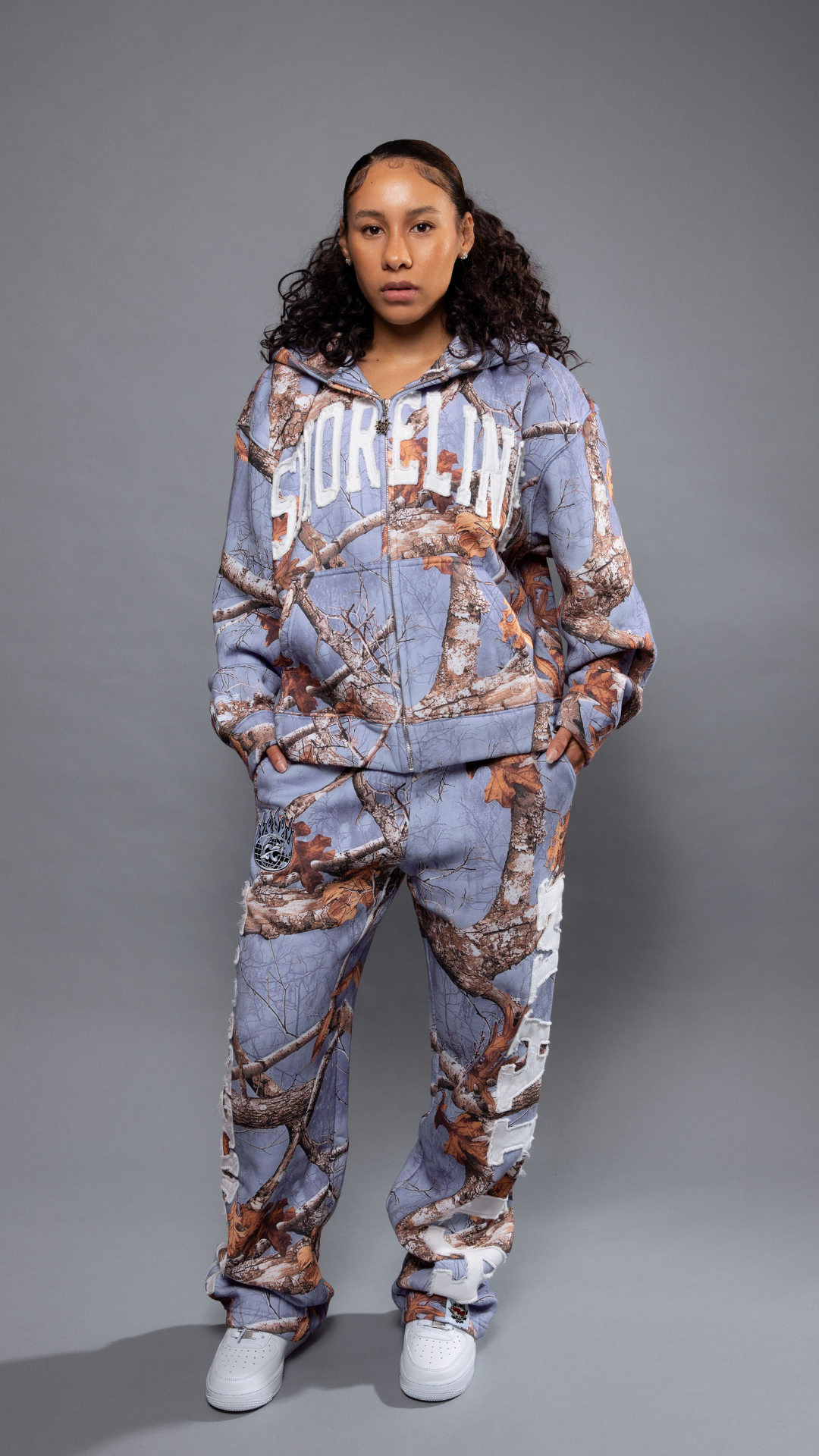 CAP CITY X SHORELINE MAFIA LAVENDER CAMO ZIP UP HOODIE -UNISEX