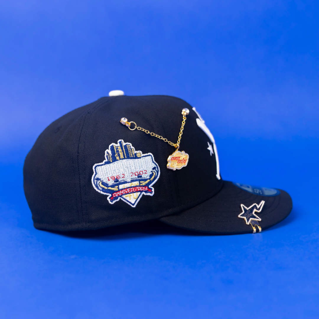 NEW ERA 59FIFTY BLACK LOS ANGELES DODGERS W/ 40TH ANNIVERSARY SIDE PATCH