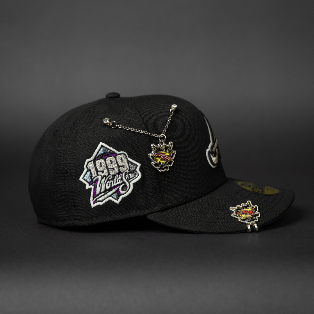 NEW ERA EXCLUSIVE 59FIFTY BLACK ATLANTA BRAVES W/ 1999 WORLD SERIES SIDE PATCH