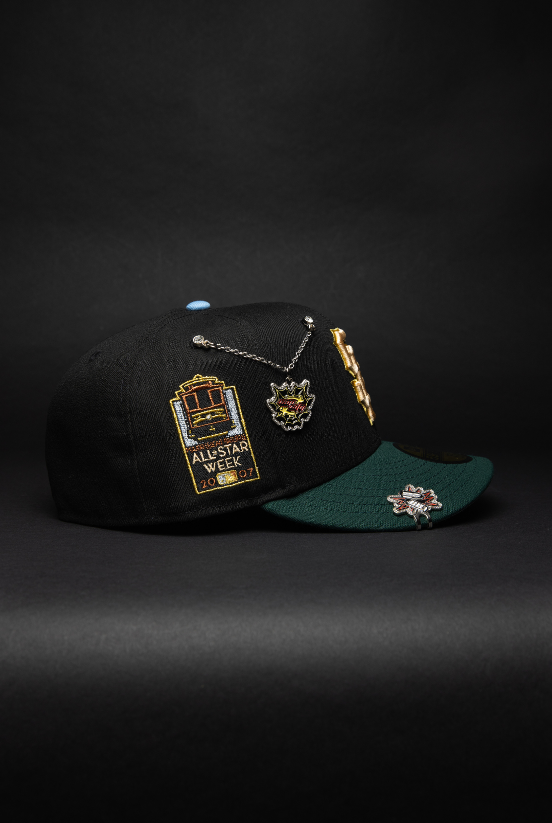 NEW ERA EXCLUSIVE 59FIFTY BLACK/FOREST GREEN SAN FRANCISCO GIANTS W/ ALL STAR WEEK SIDE PATCH