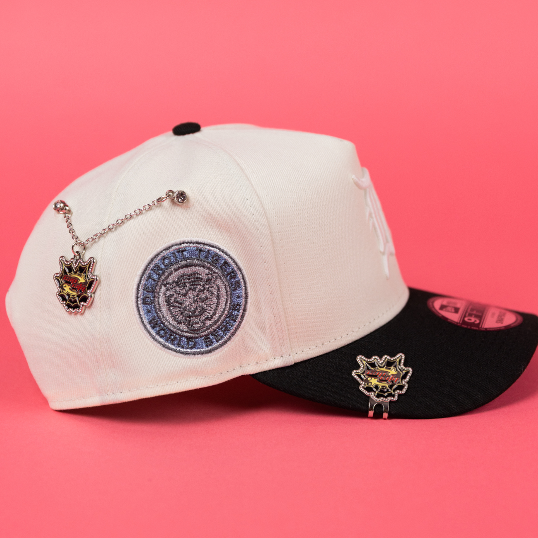NEW ERA 9FIFTY A-FRAME CHROME/ BLACK DETROIT TIGERS SNAPBACK W/ WORLD SERIES SIDE PATCH