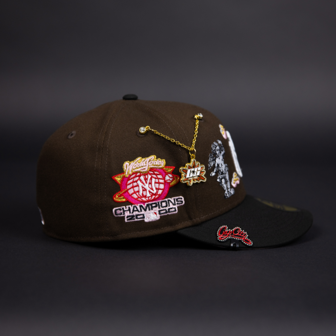 NEW ERA EXCLUSIVE 59FIFTY BROWN/ BLACK NEW YORK YANKEES "HEAVENLY CITY" W/ 2000 WORLD SERIES CHAMPIONS SIDE PATCH
