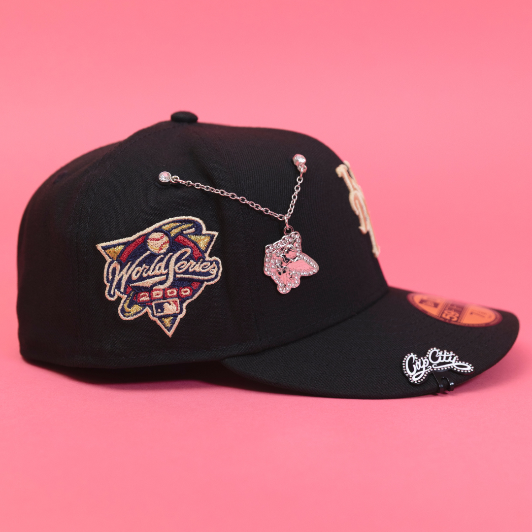 NEW ERA EXCLUSIVE 59FIFTY BLACK NEW YORK METS W/ 2000 WORLD SERIES SIDE PATCH