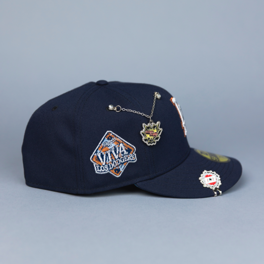NEW ERA EXCLUSIVE 59FIFTY NAVY LOS ANGELES DODGERS W/ VIVA LOS DODGERS SIDE PATCH