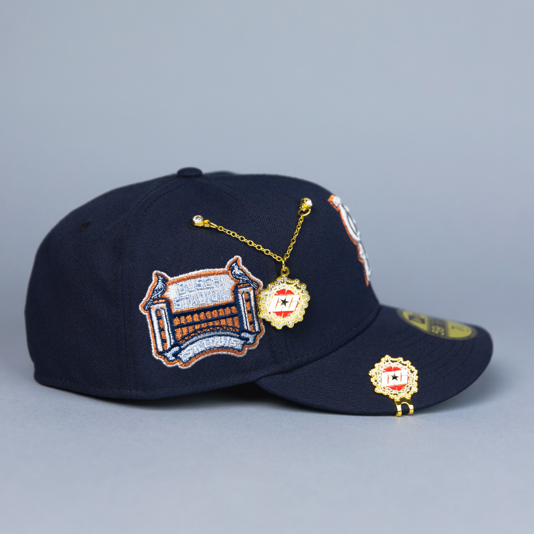 NEW ERA EXCLUSIVE 59FIFTY NAVY ST LOUIS CARDINALS W/ BUSCH STADIUM SIDE PATCH